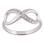 Infinity Ring with Half-Clear Cubic Zirconias Infinity Ring with Half-Clear Cubic Zirconias